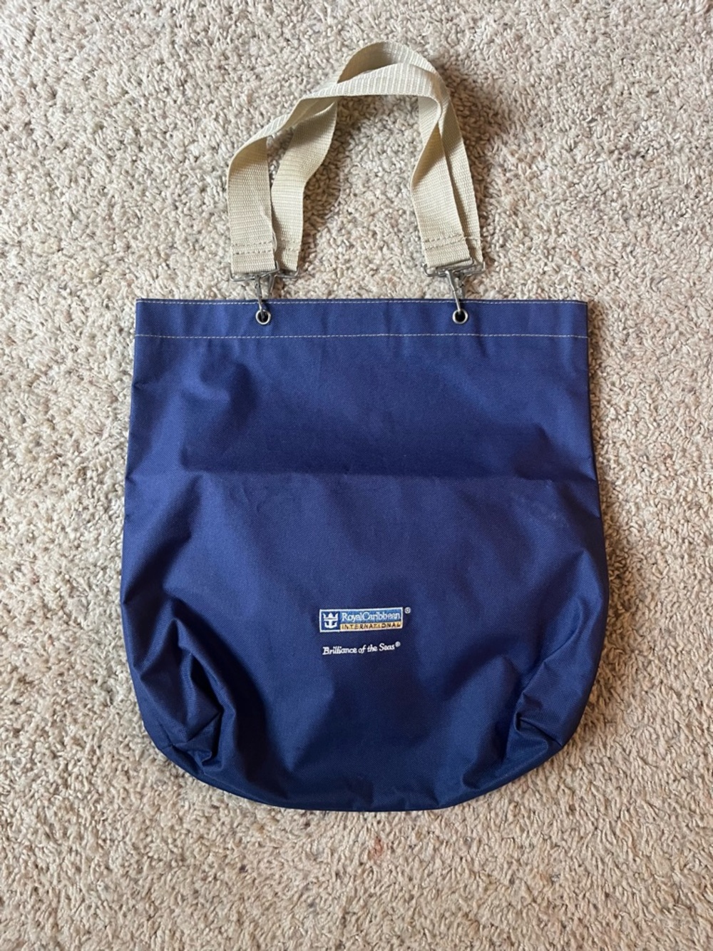 Royal Caribbean Brilliance of the Seas Navy Canvas Tote with Cream Straps